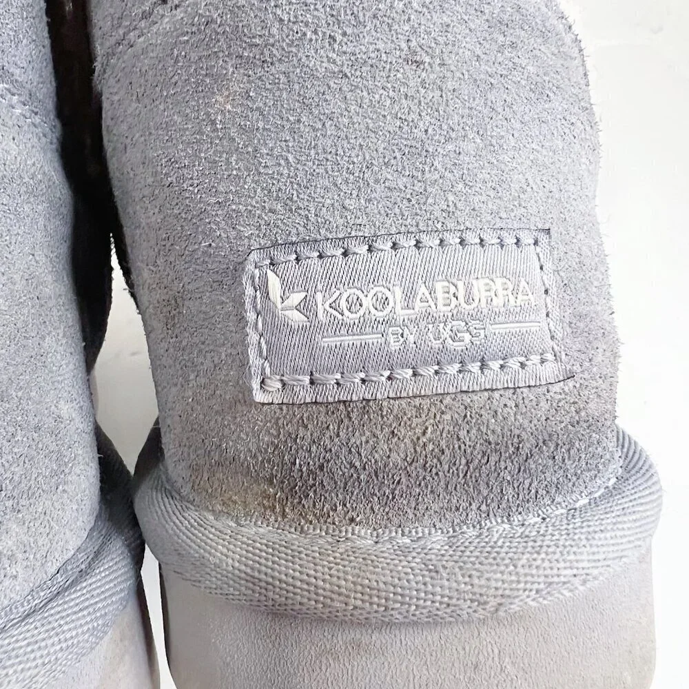Koolaburra by UGG Michon Short For Women Grey Fuzzy Sheepskin Boots Size 10